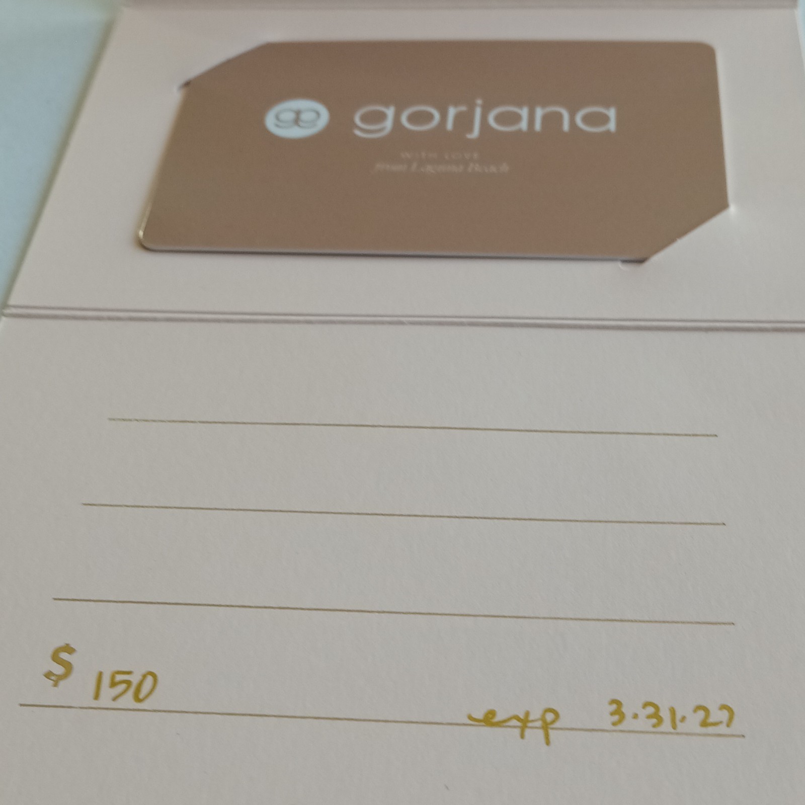 gorjana Gift Card $150 US-Nationwide Expires March 31, 2027