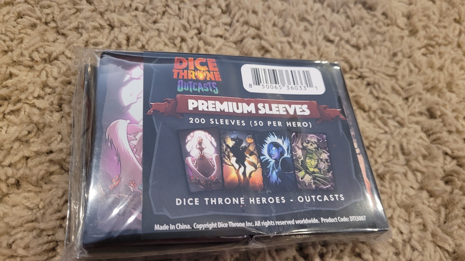Dice Throne: Outcasts — Premium Sleeves 200 (Kickstarter) 4 Heros