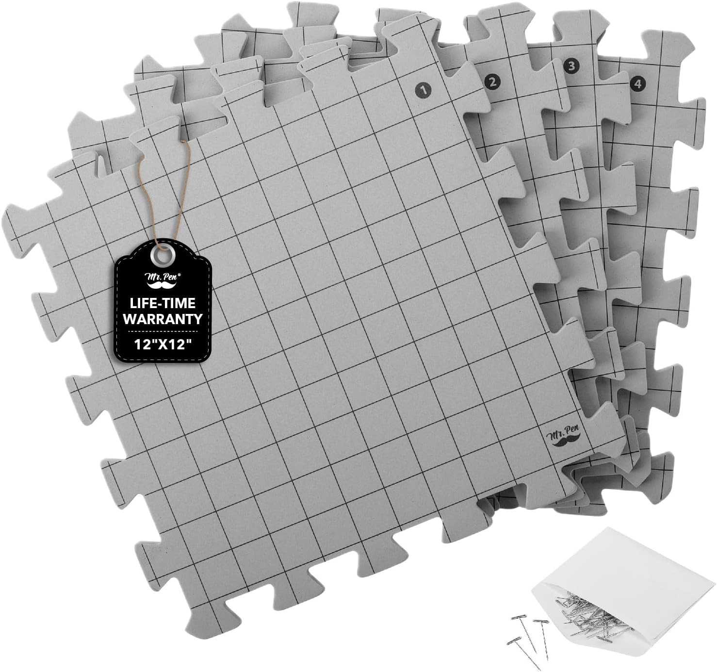 Interlocking Blocking Mats, 12”X12”, 4 Pack, Blocking Mats for Knitting & Croche