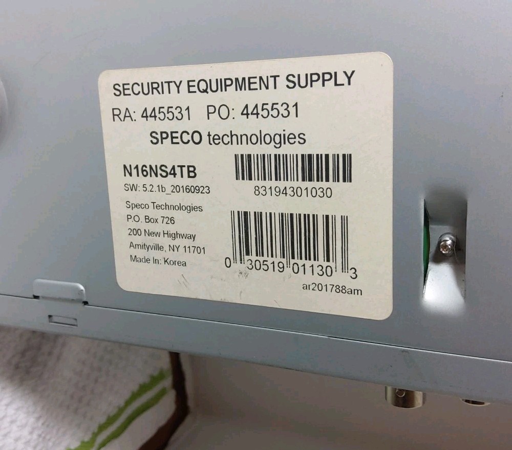 Speco N16NS4TB 16 CH 4TB, Network Server, See Description