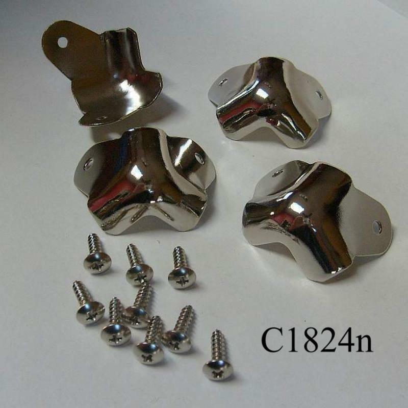 2 leg no lip nickel cabinet corners -4pc sets!