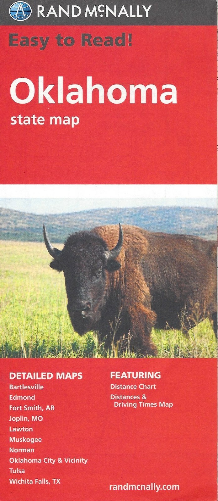 State Road Map of Oklahoma, Easy to Read, Paper by Rand McNally - 2022 Edition