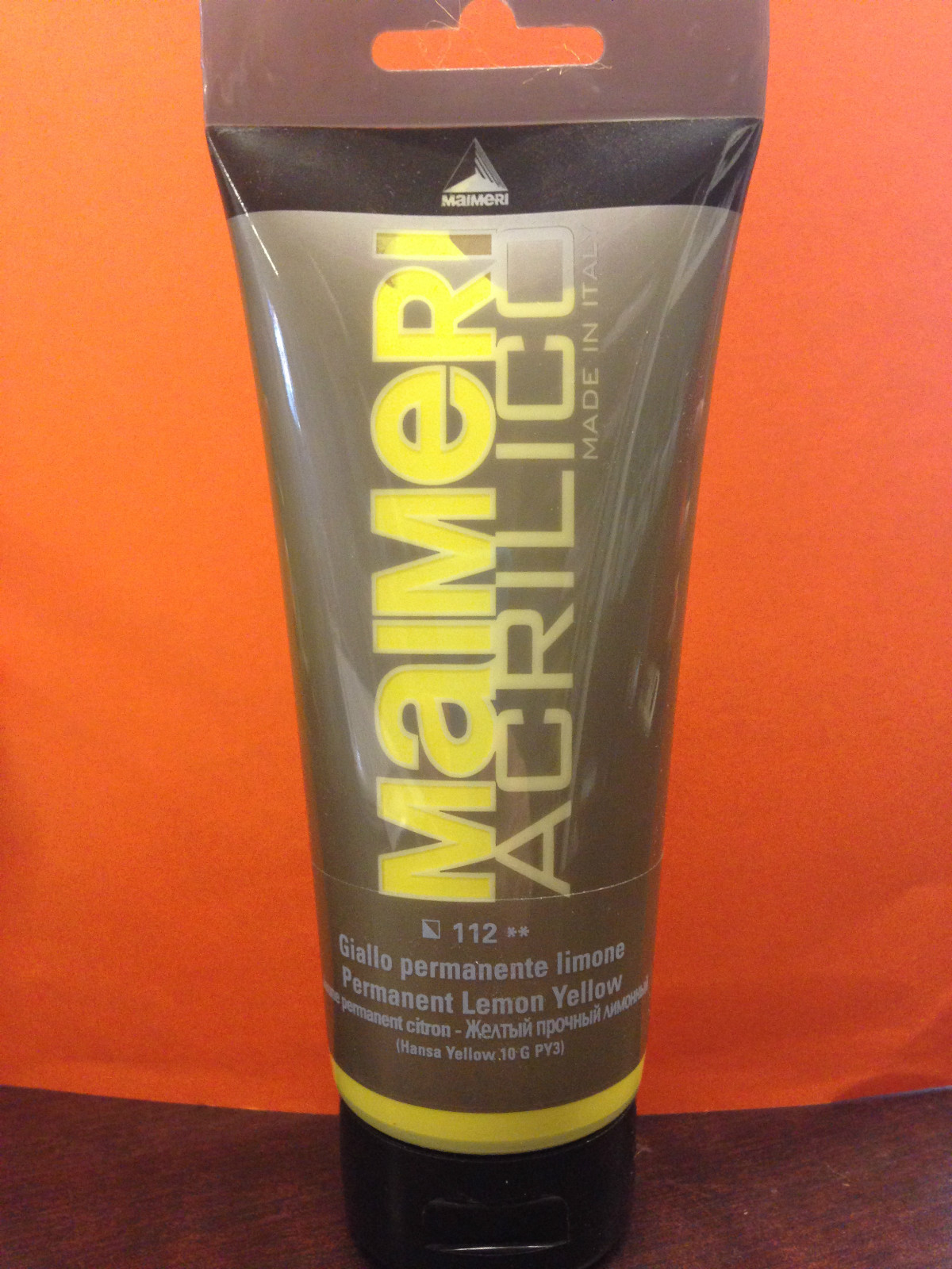 PERMANENT YELLOW LEMON ACRYLIC COLOR 112 MAIMERI ML 200 DECOUPAGE AND DECORATION