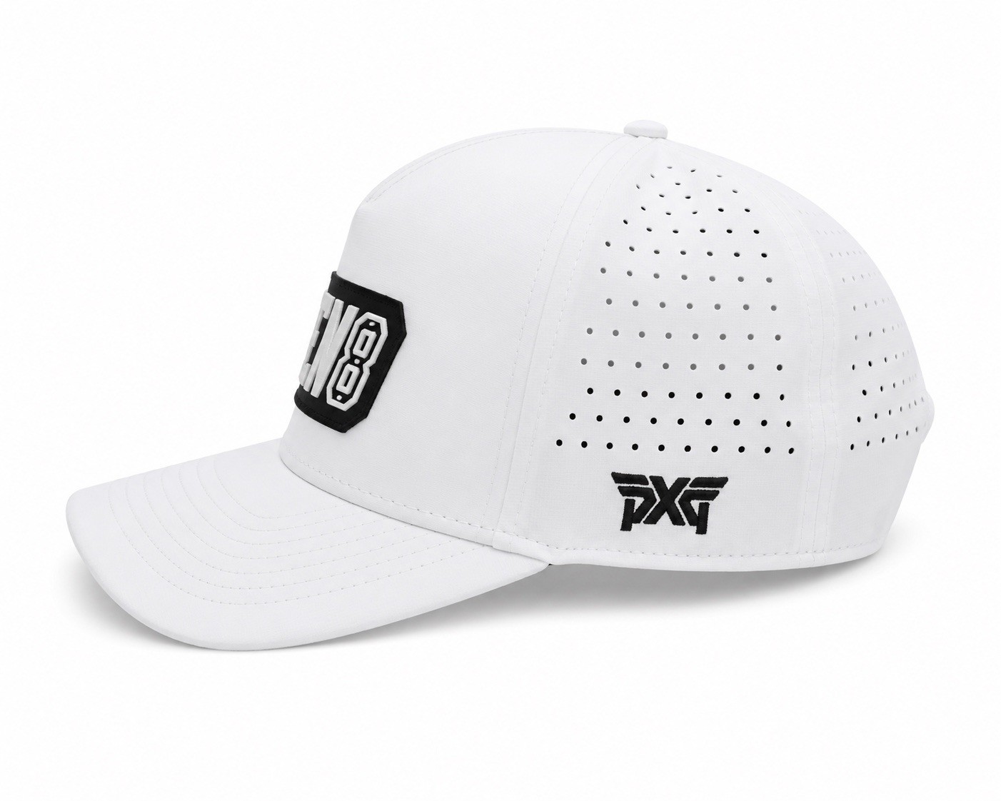 PXG GEN8 Performance Golf Hat White Adjustable Snapback Perforated Cap