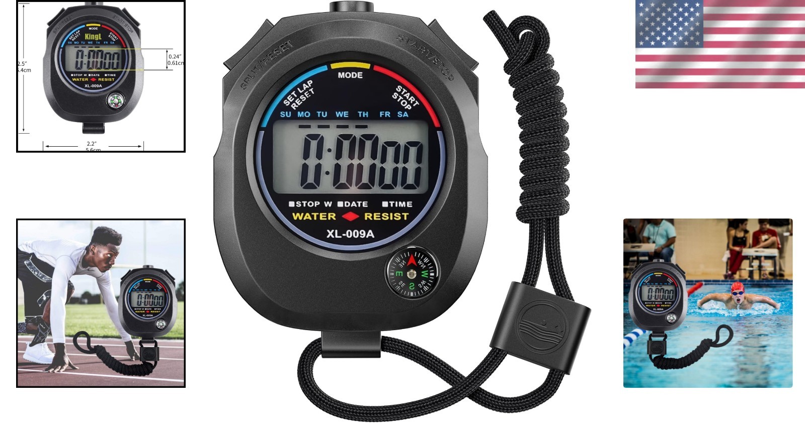 Versatile Digital Timer – Large Display Stopwatch with Time and Date Functions