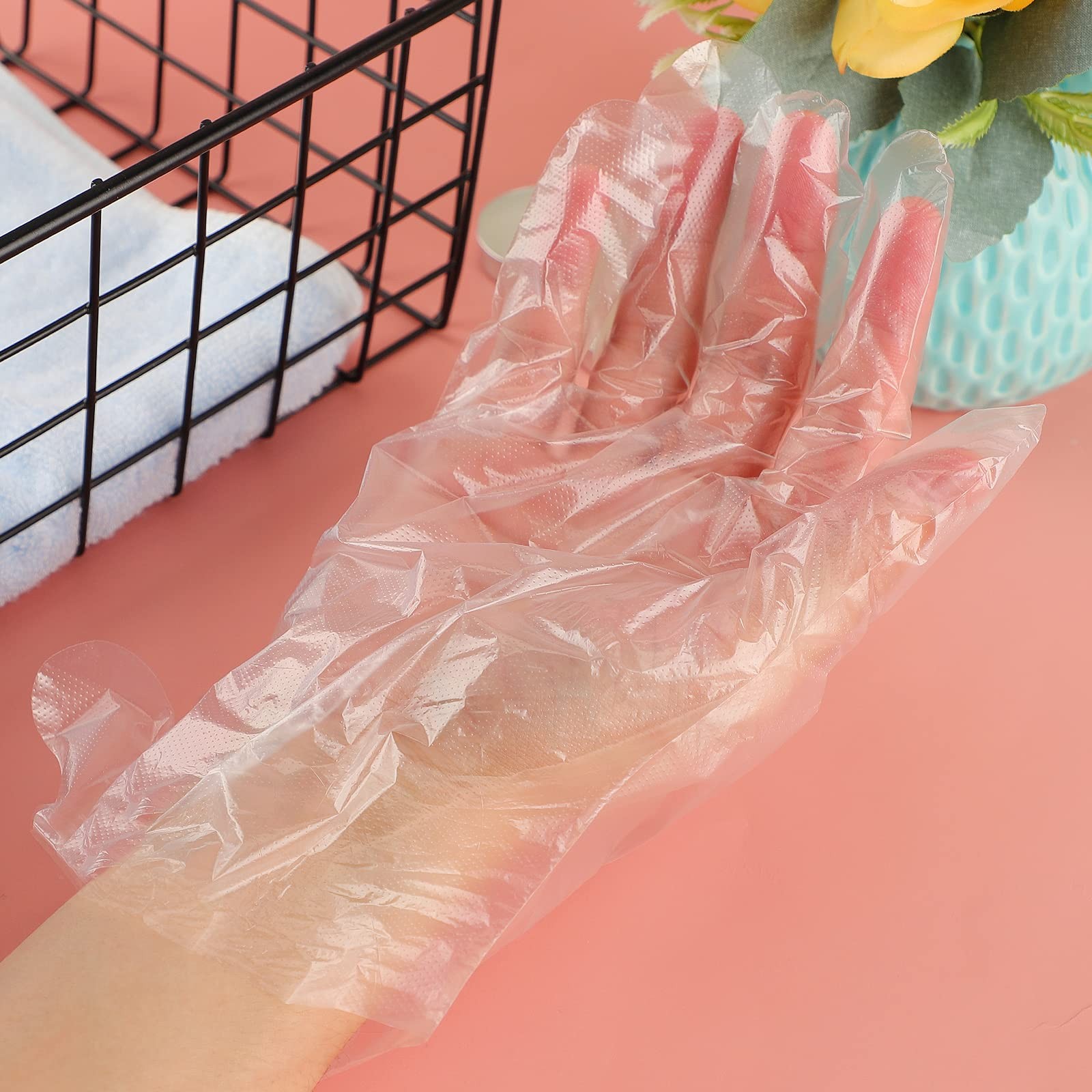 100pcs Paraffin Wax Bath Liners for Hand, Niubow Plastic Gloves, Clear