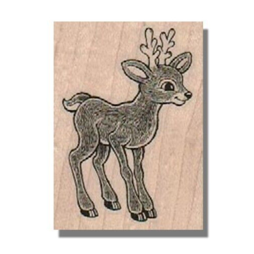 Mounted Rubber Stamp, Cute Reindeer, Christmas Stamp,Holiday,Deer,Xmas,Animal,wm