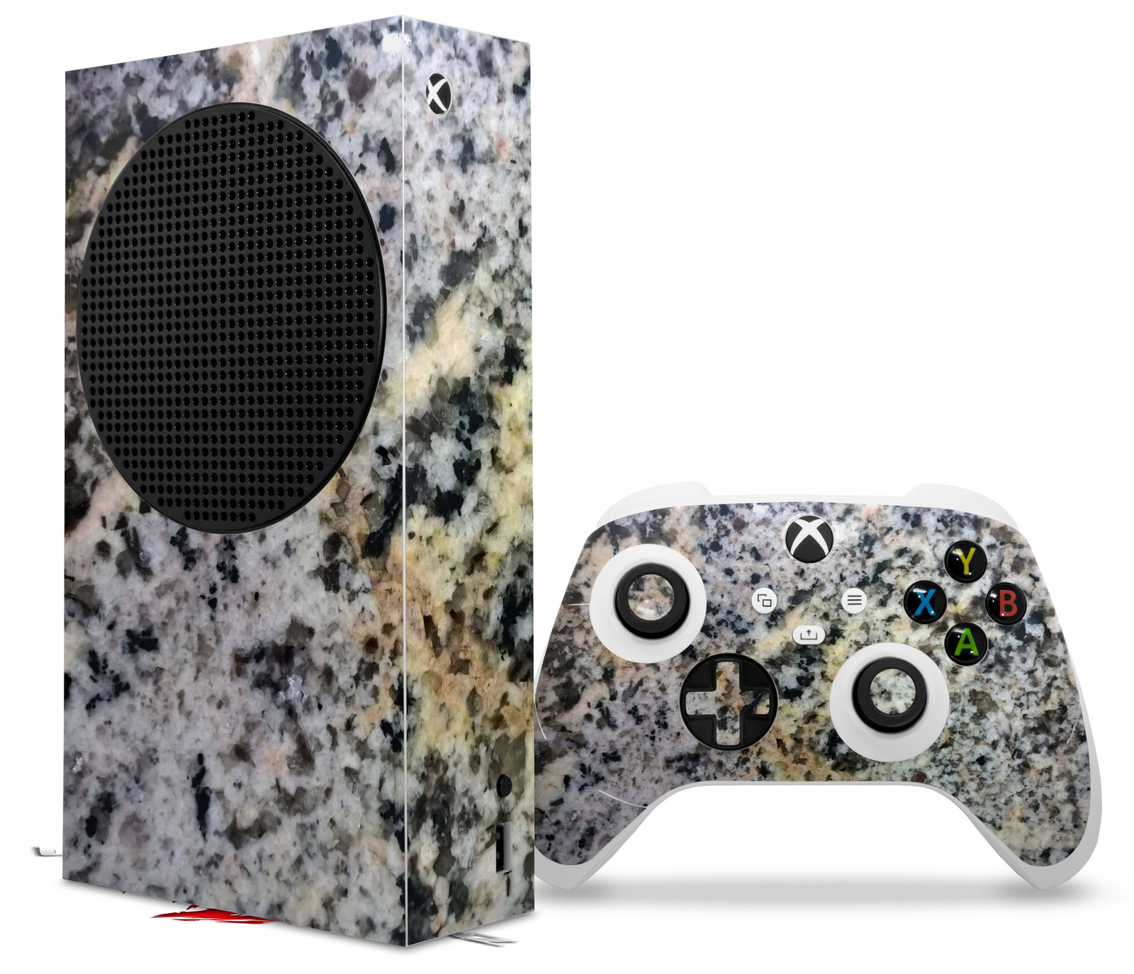 Skin Wrap for XBOX Series S Console Controller Marble Granite 01 Speckled