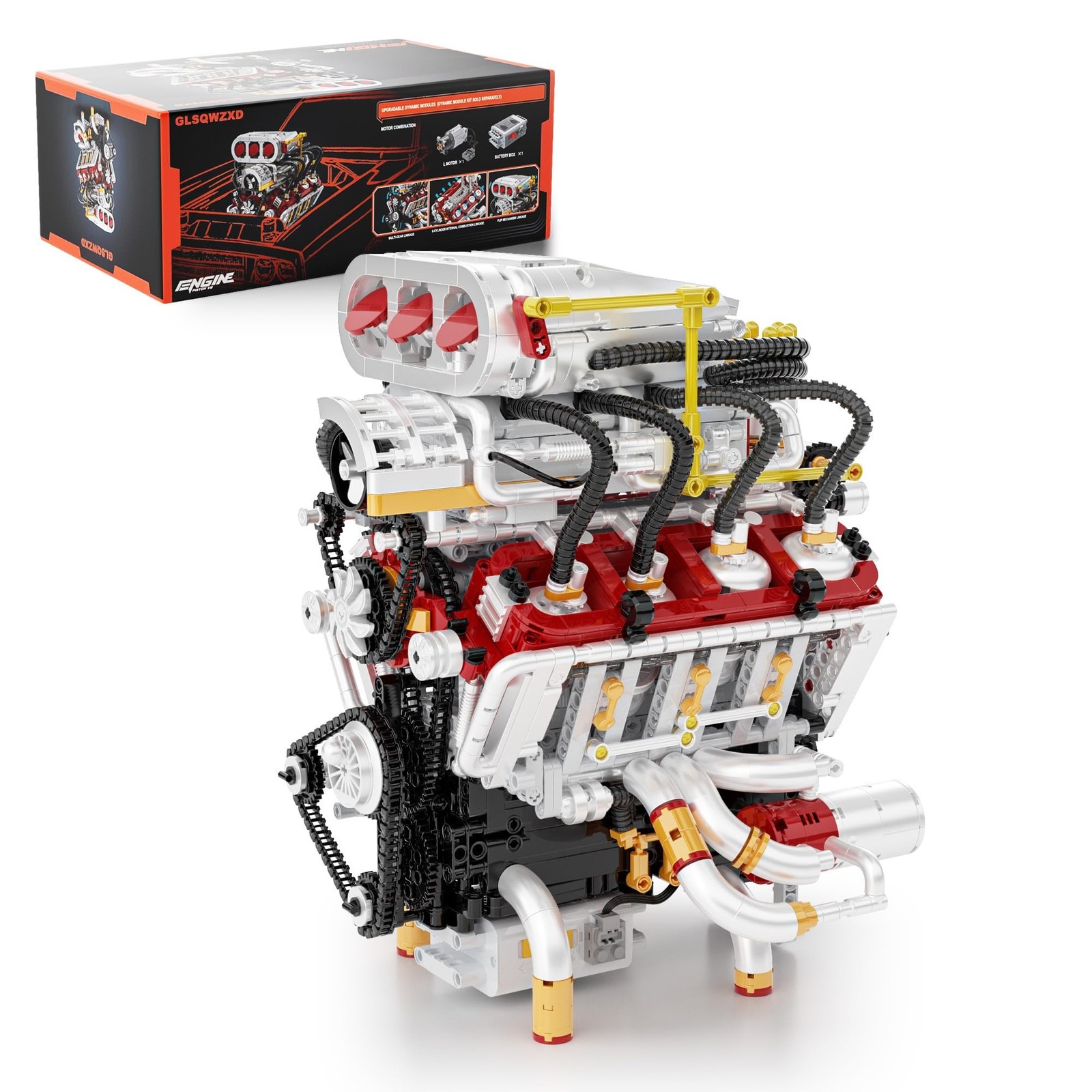 V8 Engine Model Kit, Runnable Model Engine Building Kits for Adults & Kids 8-...