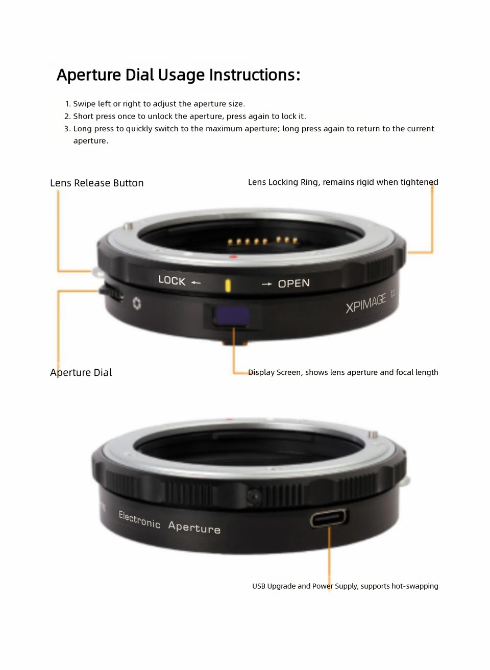 XPimage Electronic Aperture Lens Adapter for Canon EF Lens to Sony E FX9 Camera