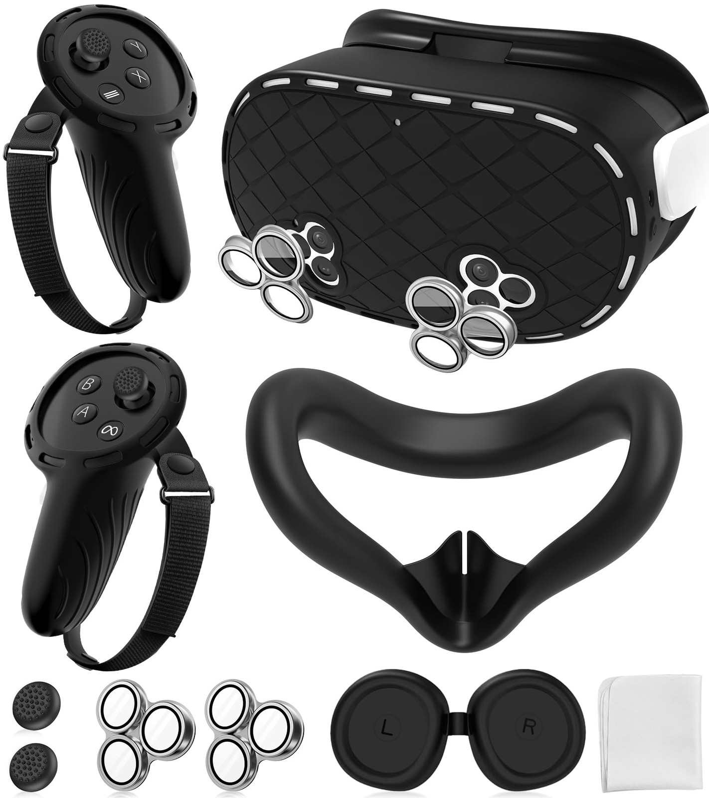 Silicone Cover Set Compatible with Meta/Oculus Quest 3s Accessories, Silicone...