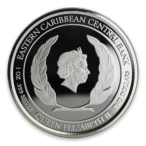 2018 EC8 Montserrat Emerald Isle 1 oz Silver Proof (Colored)