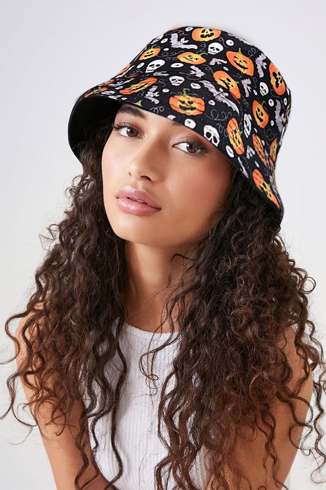 Halloween Bucket Hat Beach Sun Hat Funny Fishing Hat for Women, Reversible Do...