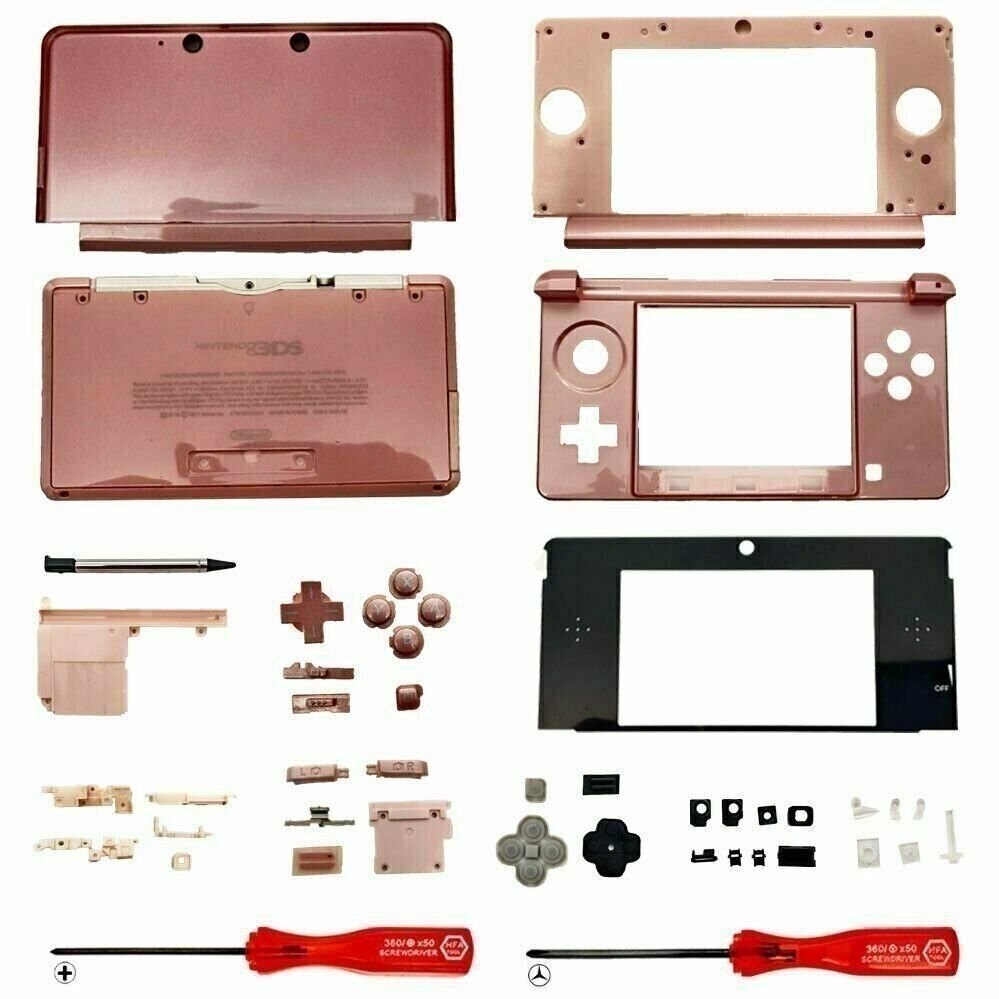 Housing Shell for Nintendo 3DS System Replacement Screen Tools Console Pink