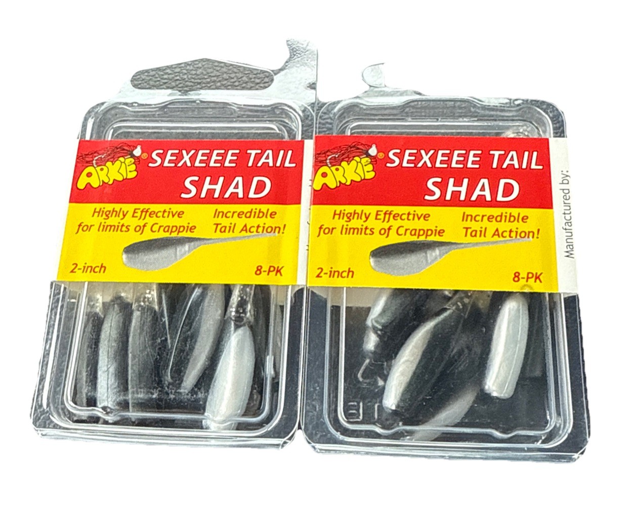 Arkie Sexeee Tail Shad Tennes Shad 8-Pack Fishing Lure Bait Tackle Lot Of 2 New