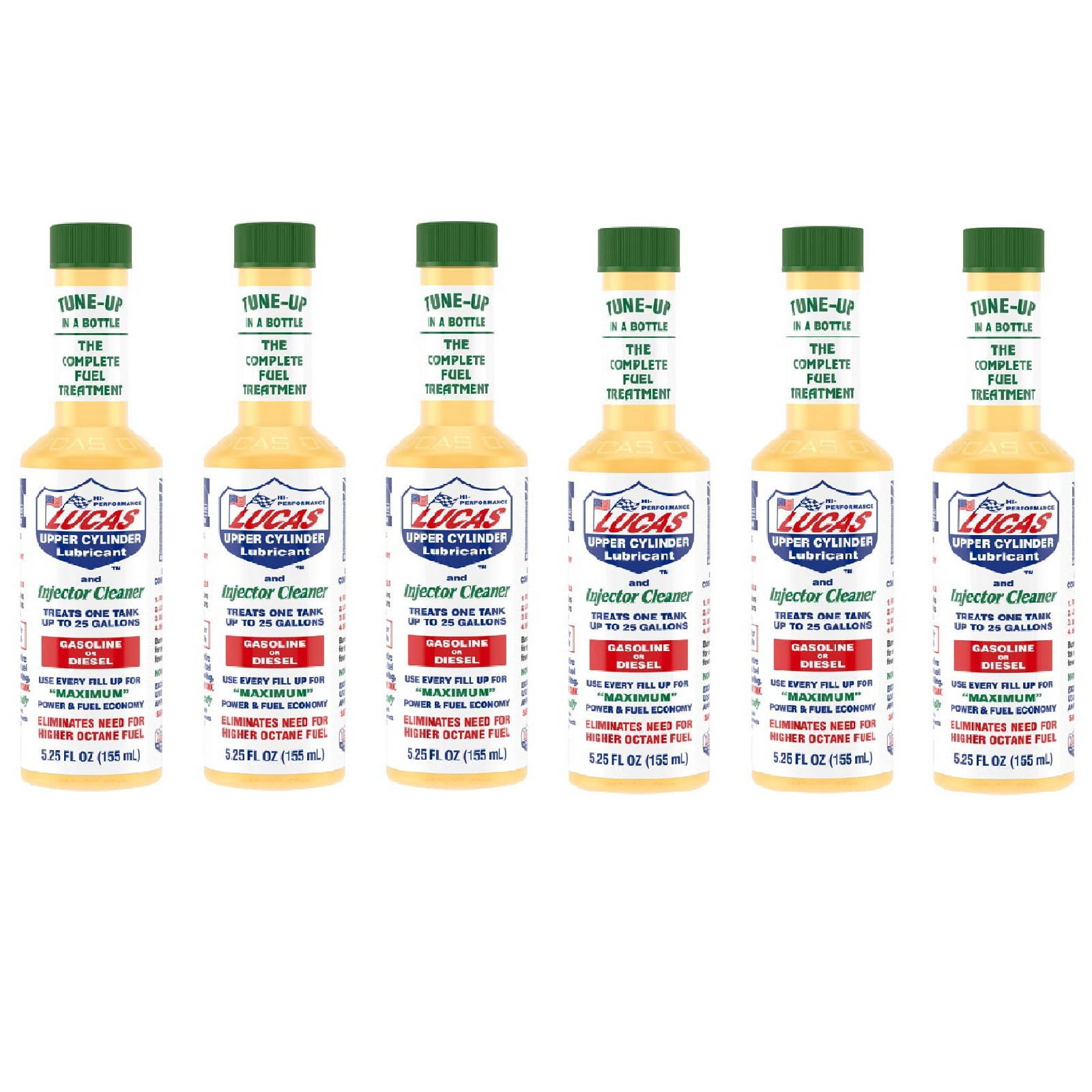 Lucas Oil 5.25 oz Bottle of Cleansing Solvent Free Fuel Treatment Set of 6