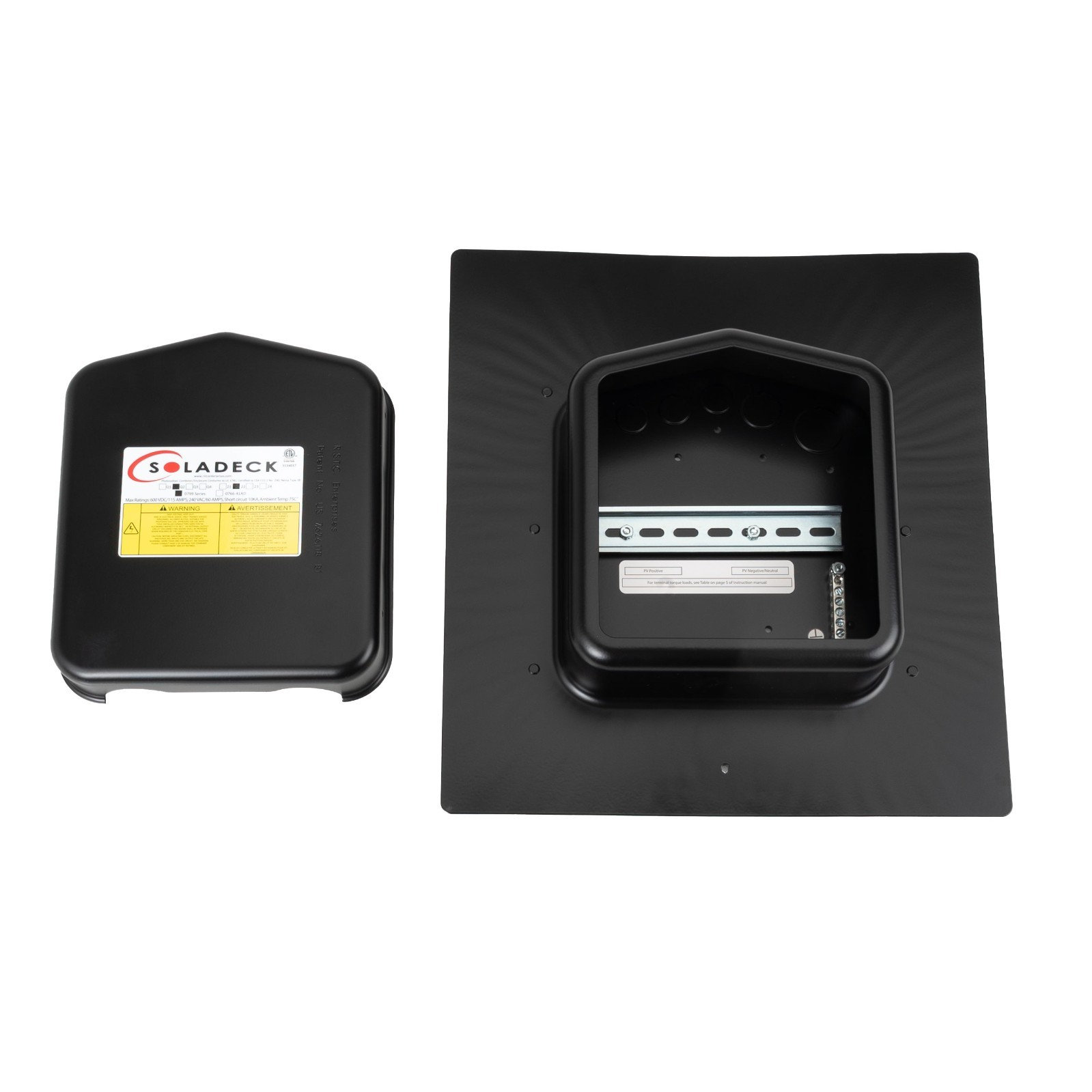 SolaDeck 0799-5B Roof Mounted PV Junction Box (1 Box)   sd-0799-5B