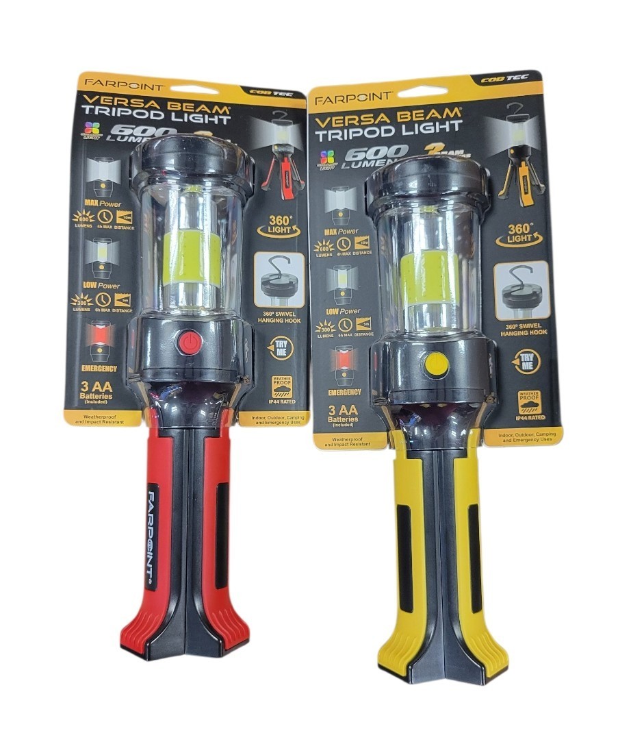 Farpoint Tripod Light 600 Lumens Battery Powered 3 Settings (Choose Color)
