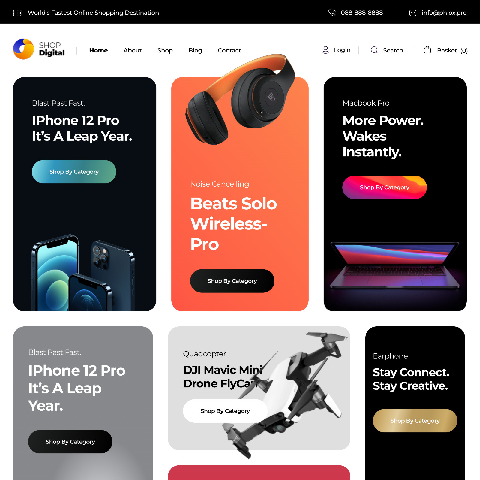 Tech Store Website Design with Free VPS Web Hosting and Installation