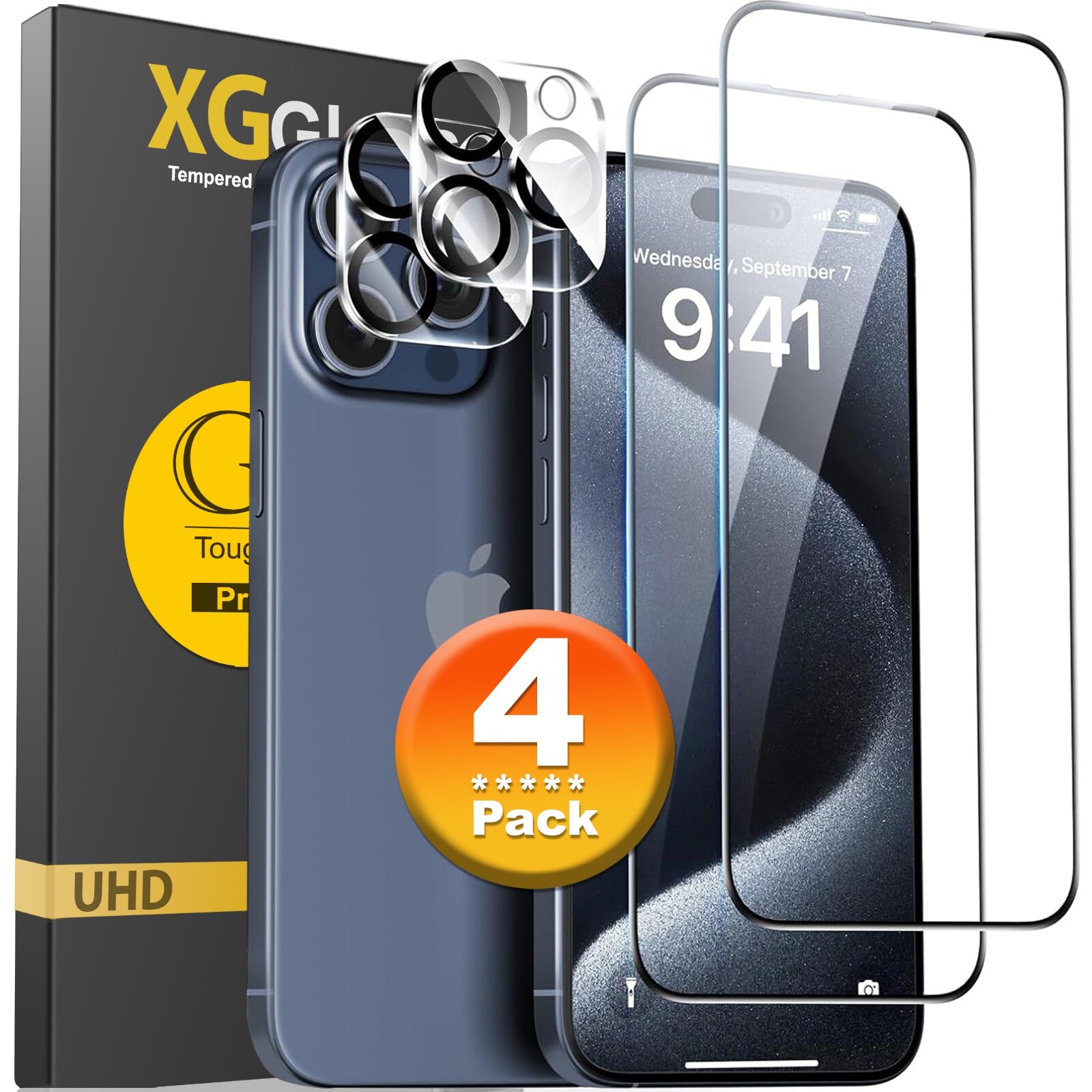 For iPhone 17 16 15 14 13 12 11 Pro Max Tempered Glass Screen Camera Protector