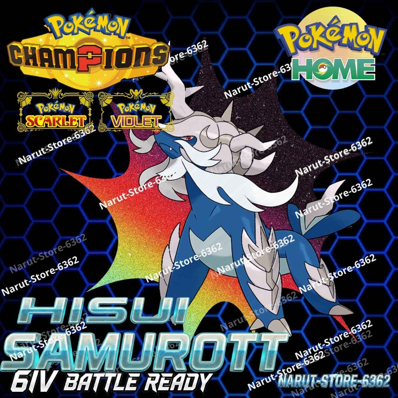 HISIU SAMUROTT 🔥6IV SHINY POKEMON HOME🔥Pokemon CHAMPIONS