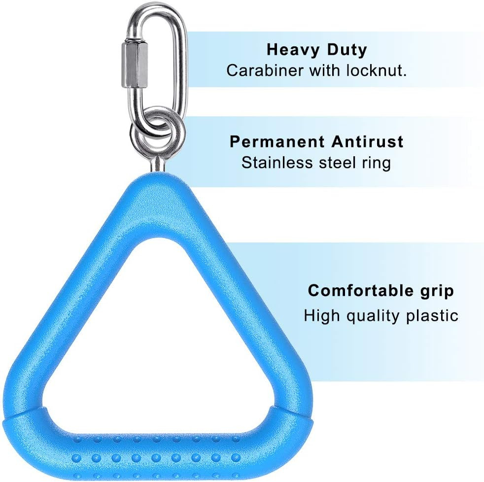 2Pcs Trapeze Swing Bar Rings with Carabiners, Swingset Accessories Outdoor for N