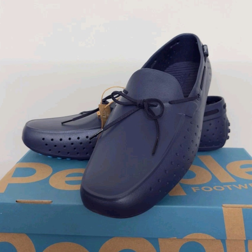 People Footwear Navy Perforated Loafer Men's Lightweight Breathable Casual Shoes