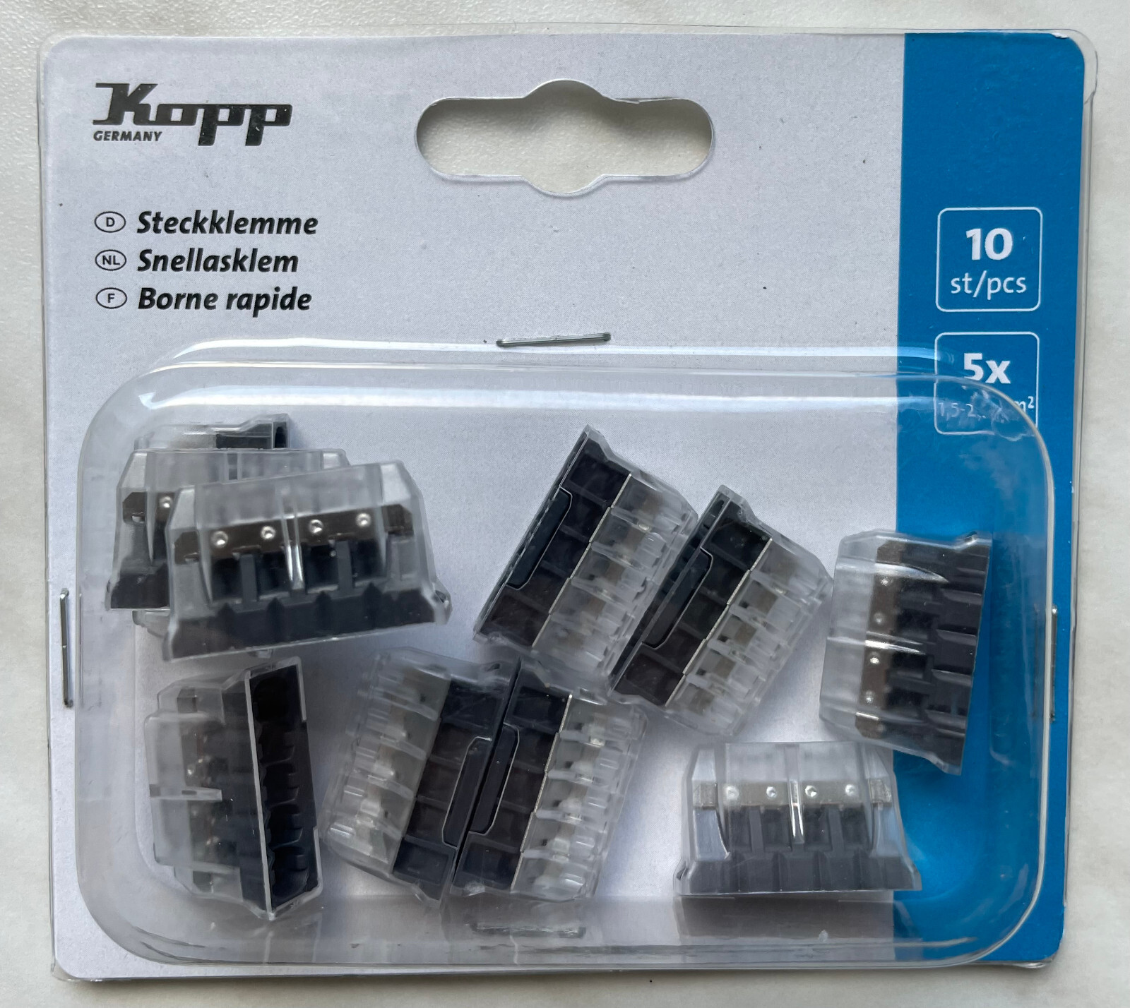 Plug terminal 5 x 1.5 - 2.5mm² 10 Pieces, Kopp, new