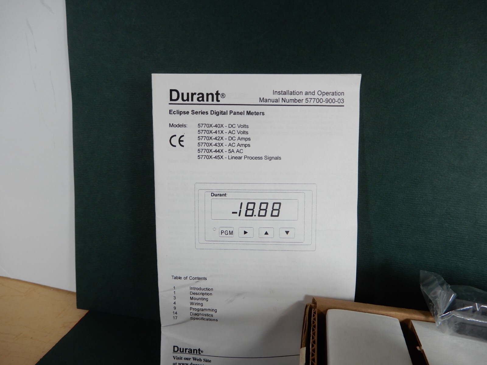 Eaton Durant 5771-456 Eclipse Series Process Panel Meter NOS