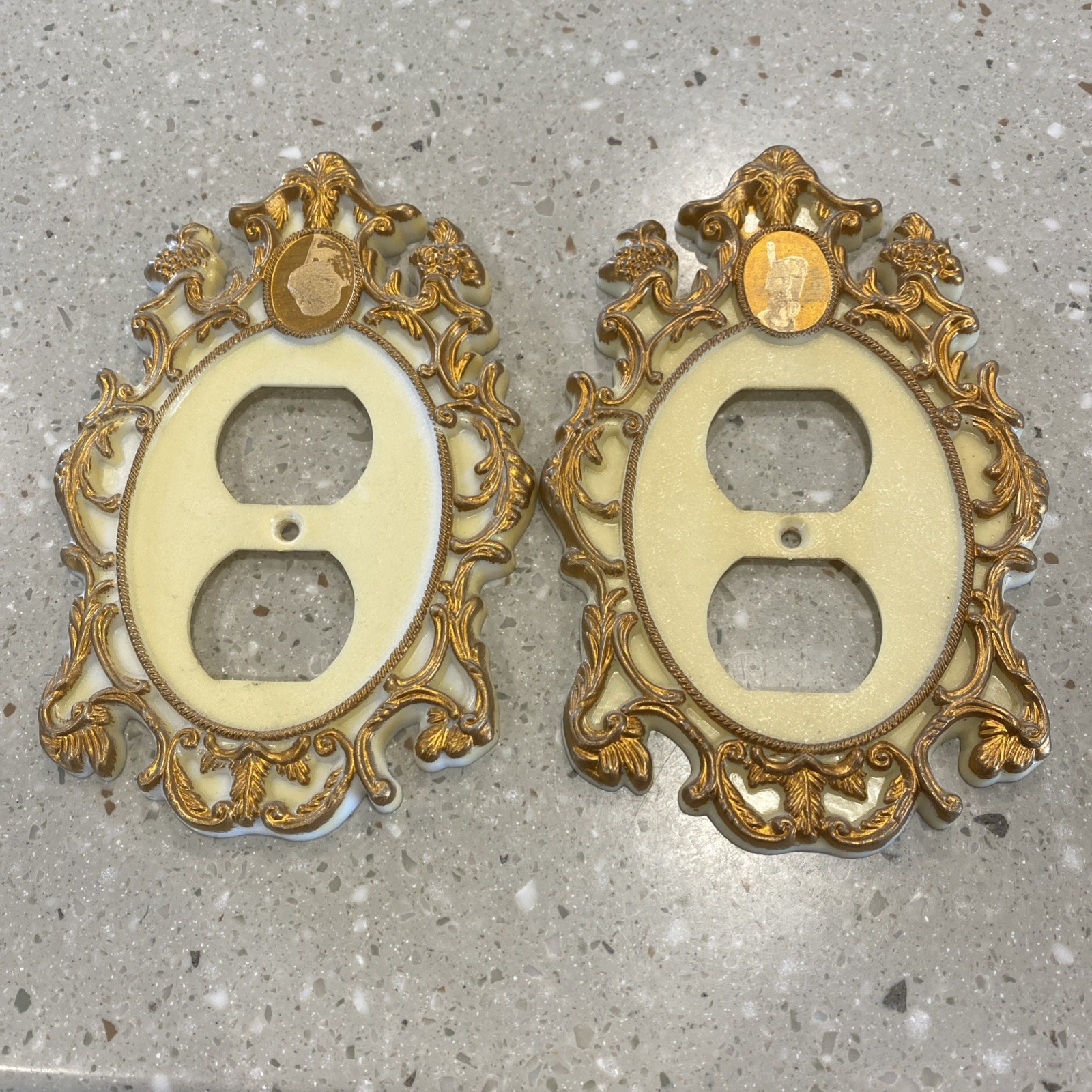 Vintage American Tack & Hardware Cameo Outlet Switch Wall Plates Covers Damaged