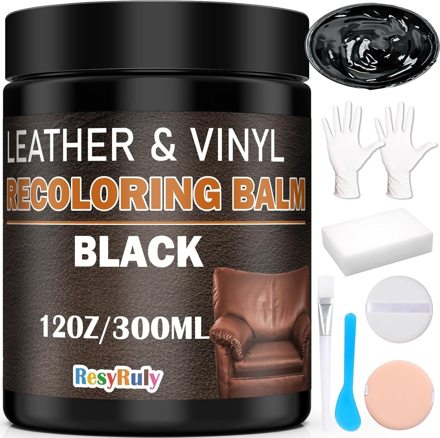 Leather Recoloring Balm Black Leather Dye Vinyl Paint Car Interior Seat Furni...