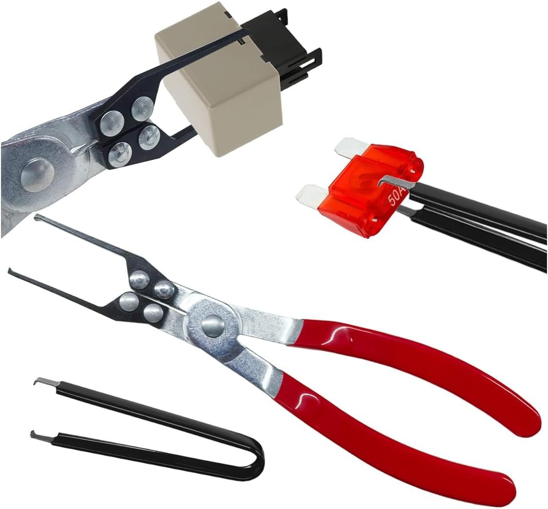 2PCS Automotive Fuse Removal Tool, Fuse Extraction Pliers, Metal Relay Puller Pl