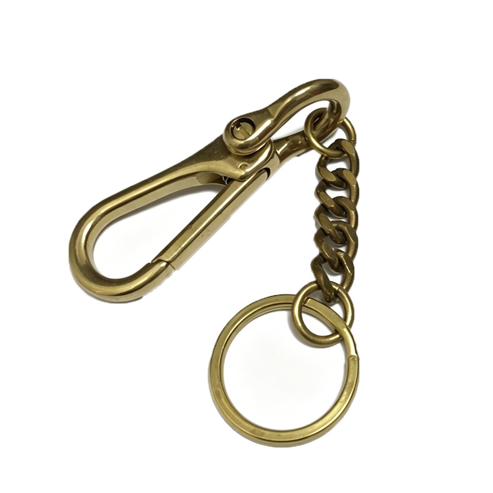 Solid Brass Fob Keychains Keyrings Key Holder Bag Wallet Chain Key Chain W/ Hook