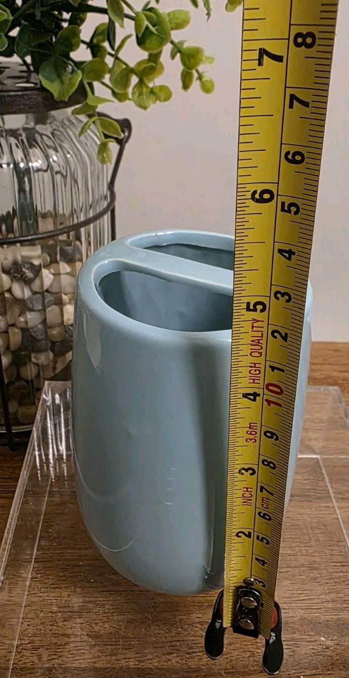 MainStays Clearly AQUA Blue Ceramic Toothbrush Holder VGUC