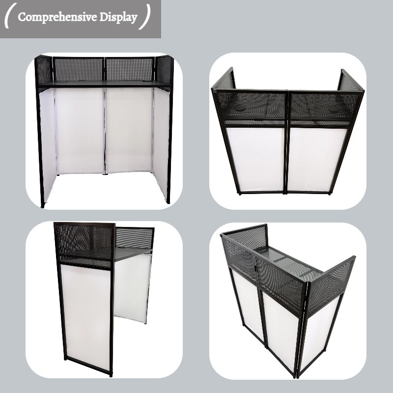 Portable DJ Booth Facade Stand Mobile DJ Booth Foldable DJ Table Event Booth