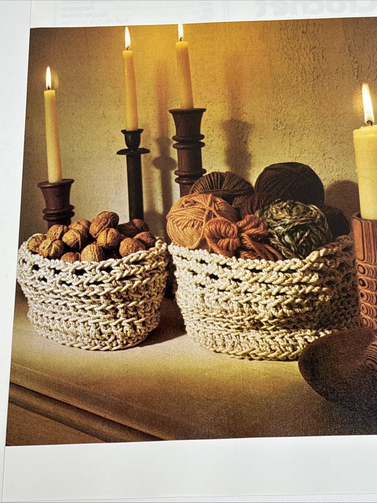 Crocheted Cord Baskets 2 Designs Crochet Pattern Page From Book