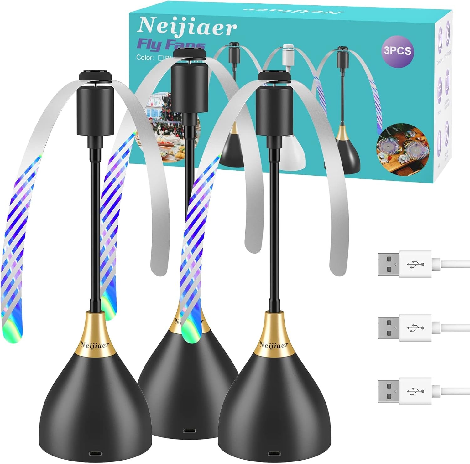 Fly Fans for Table,3 PACK Fly Repellent Fan Upgraded  Keep Flies Away For Home,m