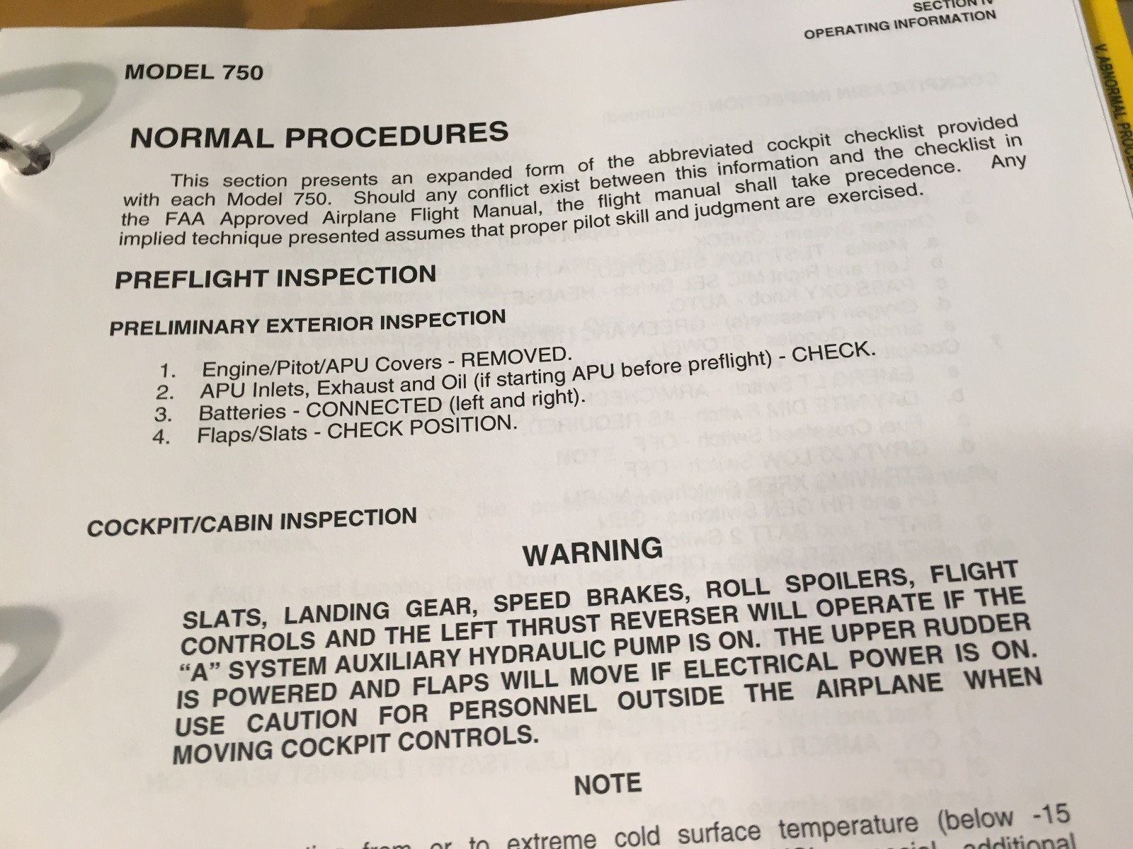 Citation X, Model 750 Operating Manual