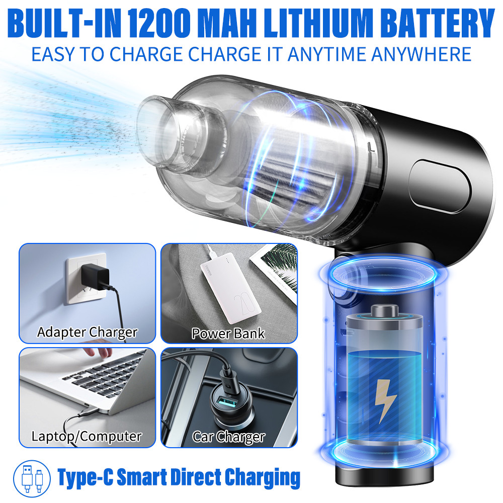 Compressed Air Duster Blower Electric Vacuum Cleaner 45000RPM for PC Car Home