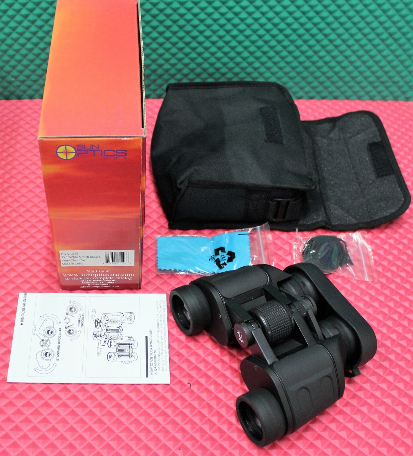 Sun Optics USA 7X35WA/RA Multi-coated Porro Binocular CB22-0735