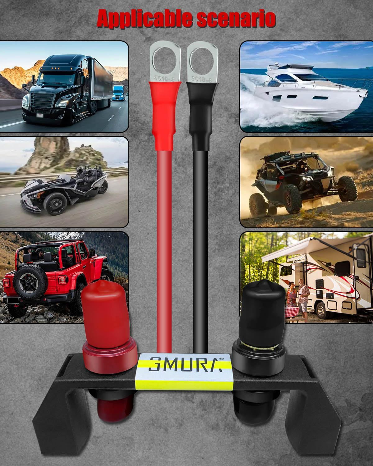Battery Jump Post Kit, Waterproof Remote Style 1, Black, Red, Copper