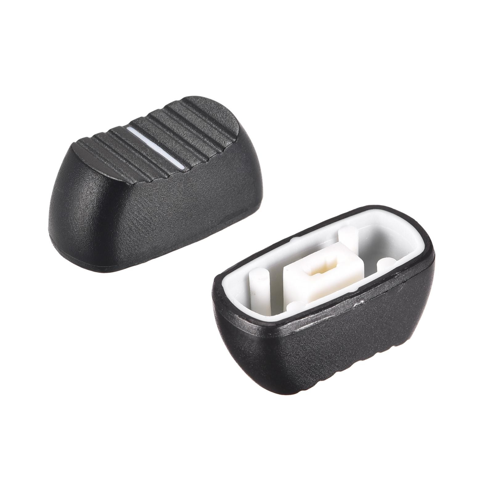 Straight Slide Potentiometer Flat Push Knob Insert Shaft 4x2mm White Black 10pcs