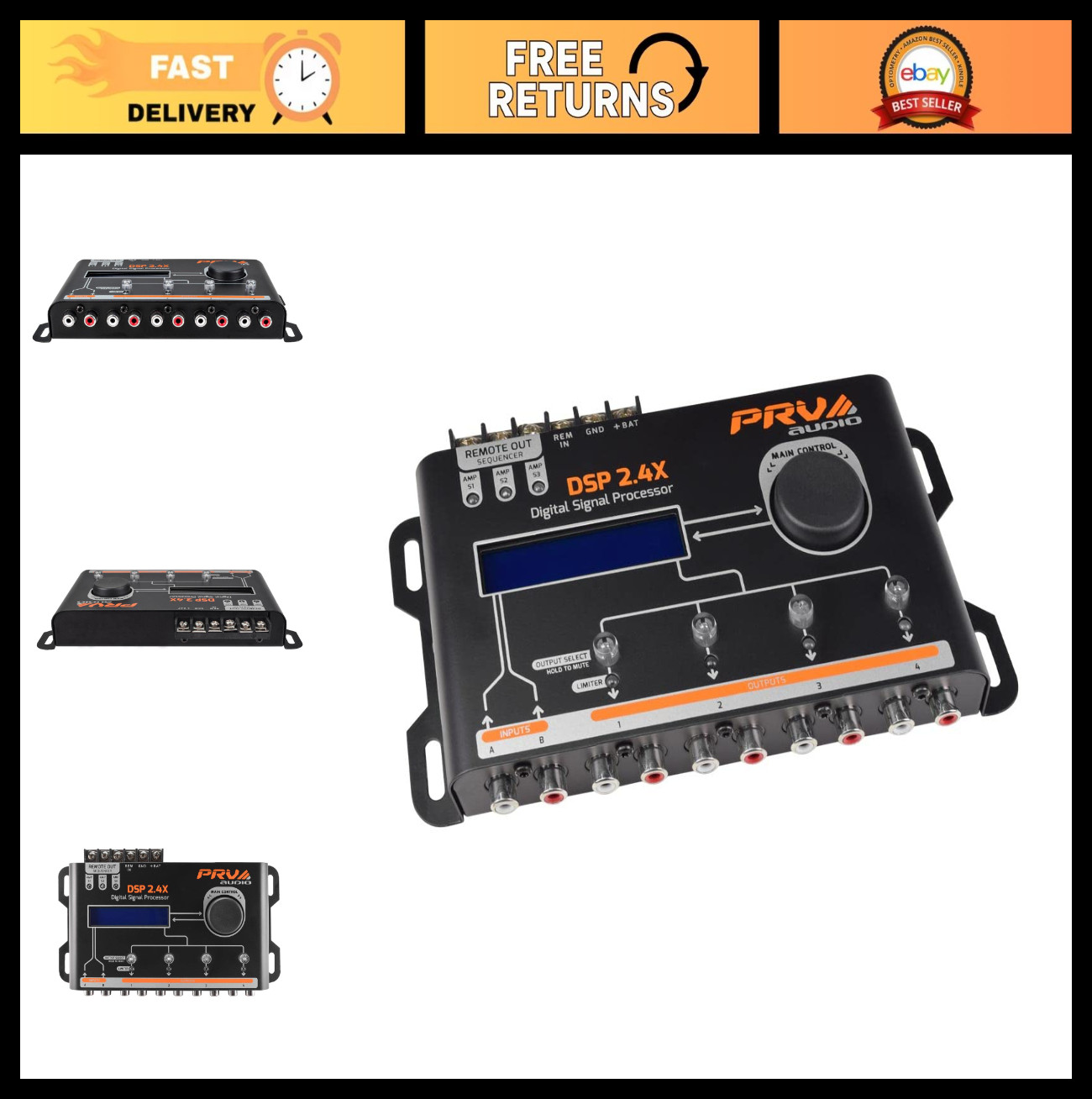 4-Channel Digital Signal Processor DSP Crossover & Equalizer with Remote Relay
