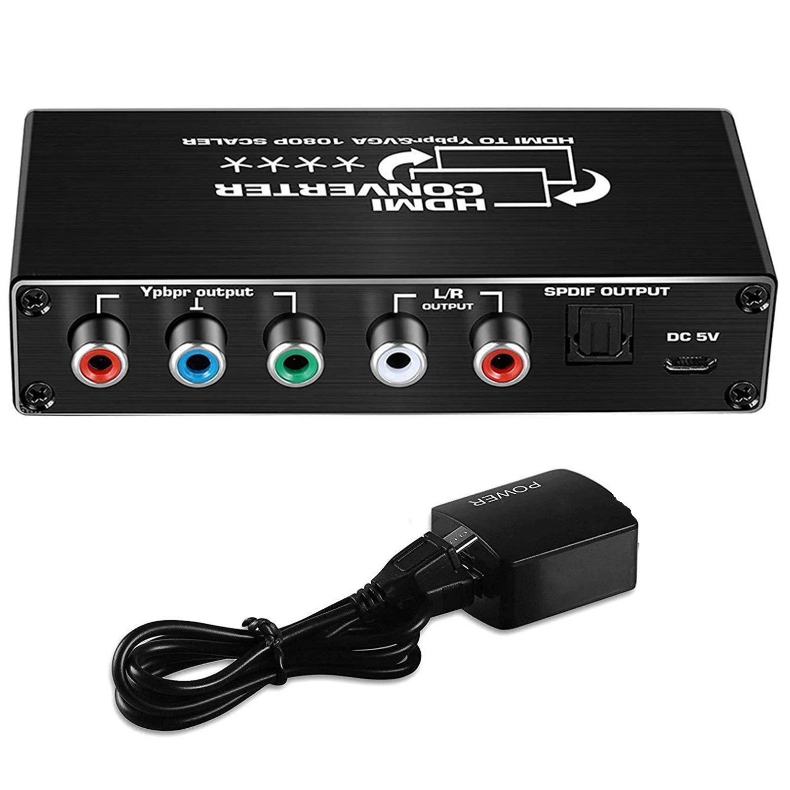 1 PC HDMI to RGB Converter 1080P HDMI to YPbPr VGA Scaler Converter With Audio