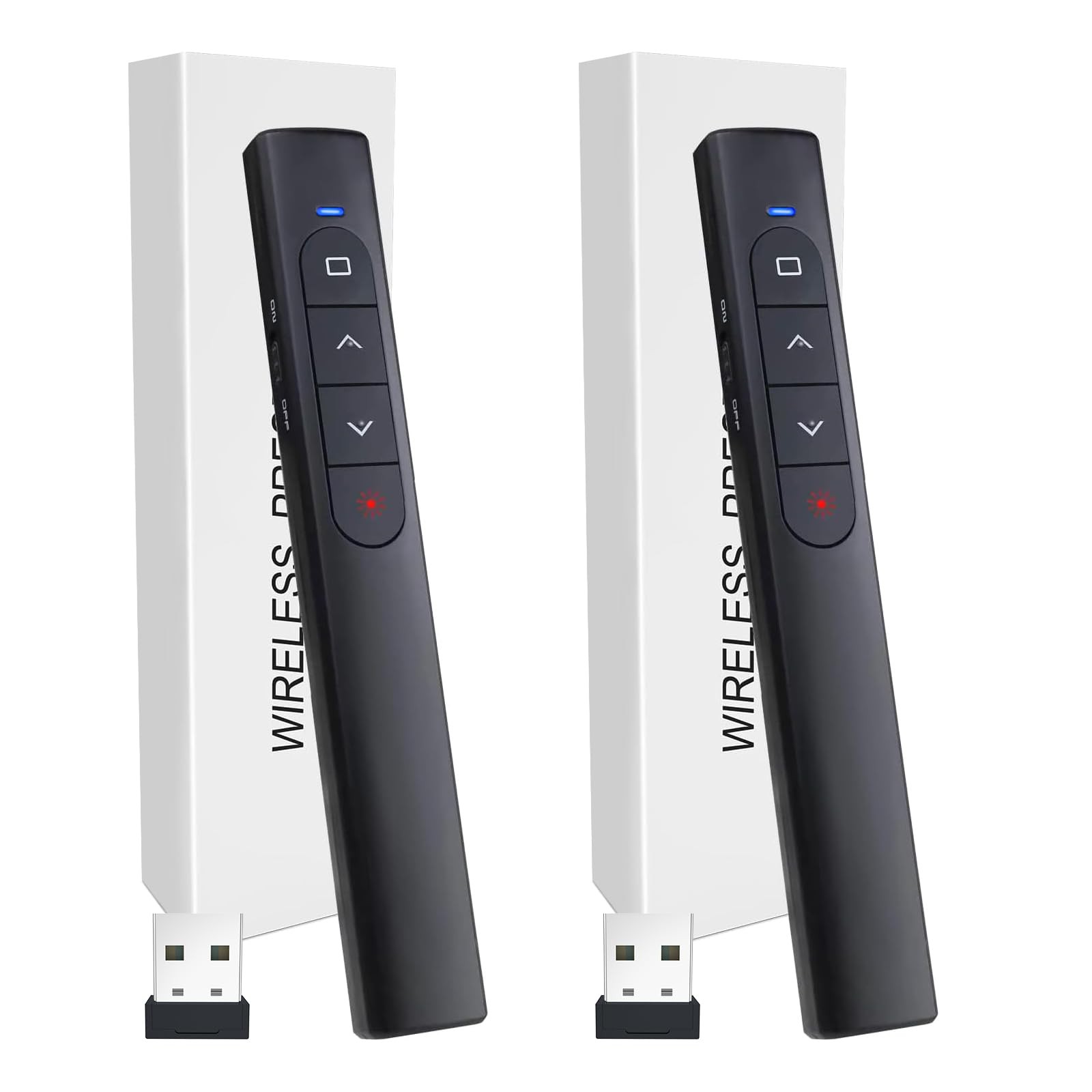 (2 Units) Wireless Presenter Remote, Presentation Clicker with Hyperlink & Vo...