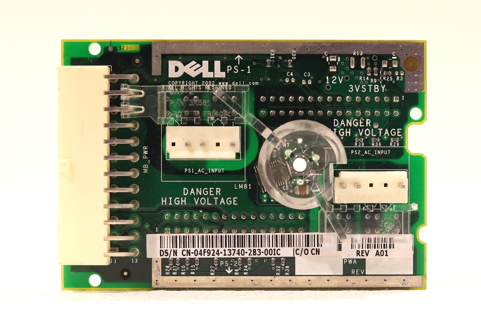Dell PowerEdge 1650 Power Supply Backplane Board Dell P/N: 04F924 Tested Working