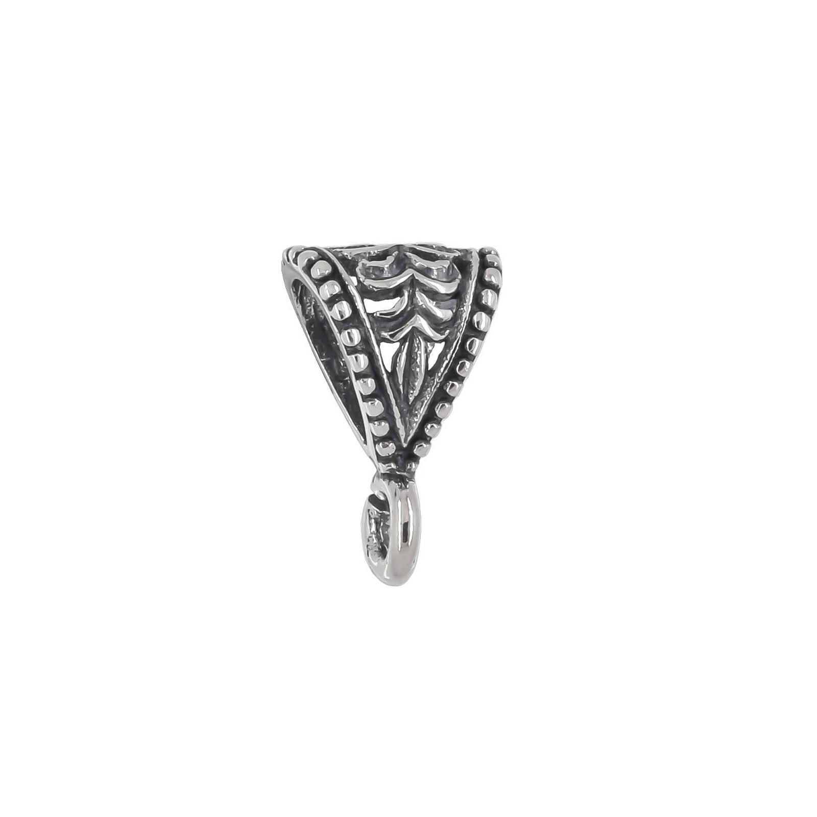Sterling Silver Flower Pendant Clasp Bail Connector with Open Loop #51176