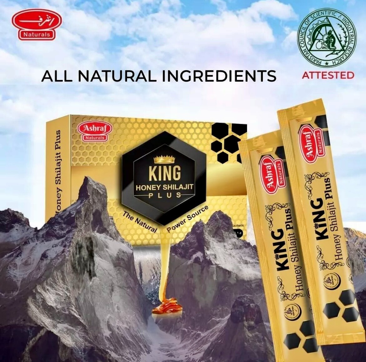 Organic Pakistani Shilajit Honey 15 packs Immune Testosterone Health