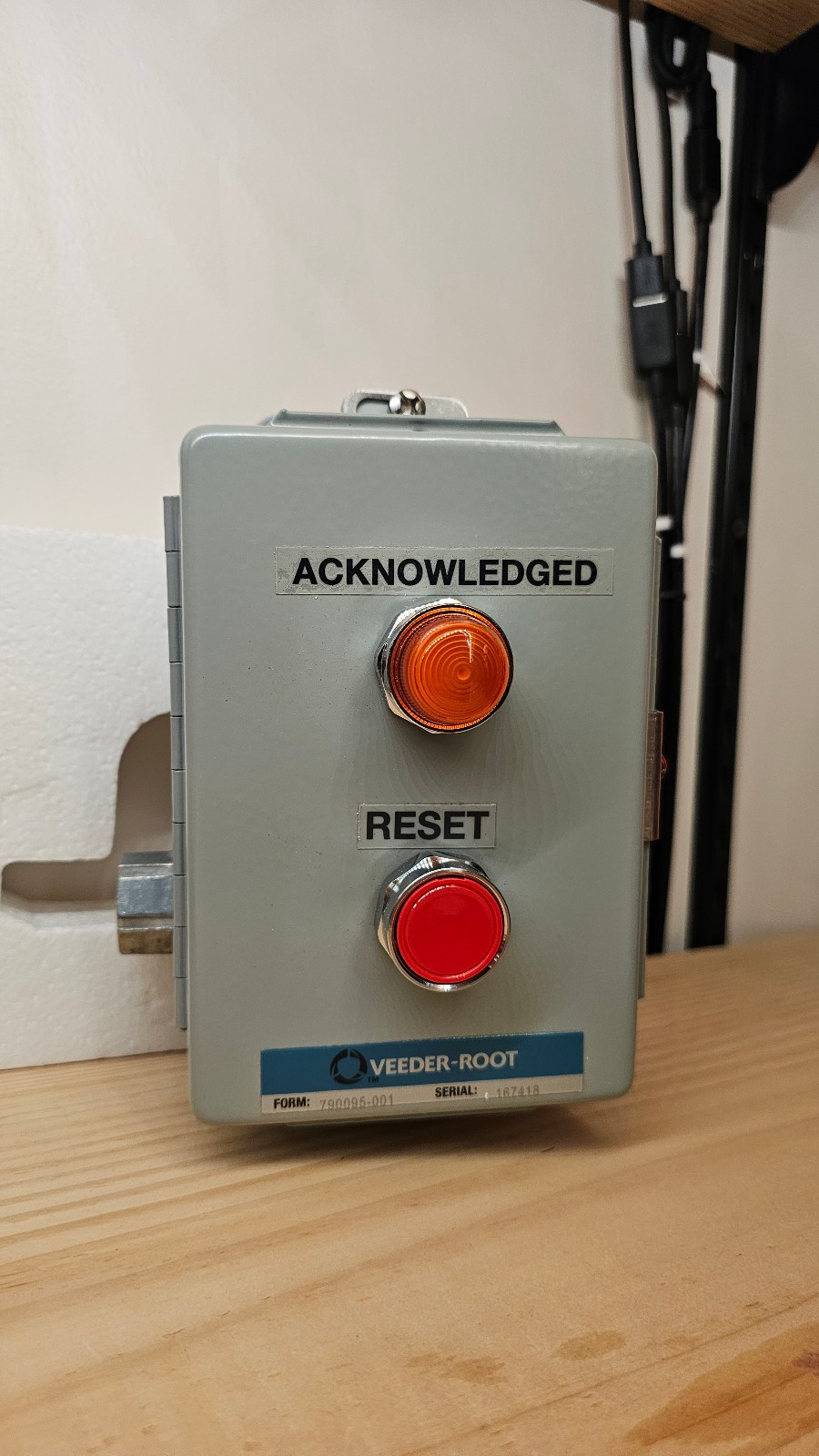 Veeder-Root 0790095-001 Overfill Alarm Acknowledgement Switch Reset Box