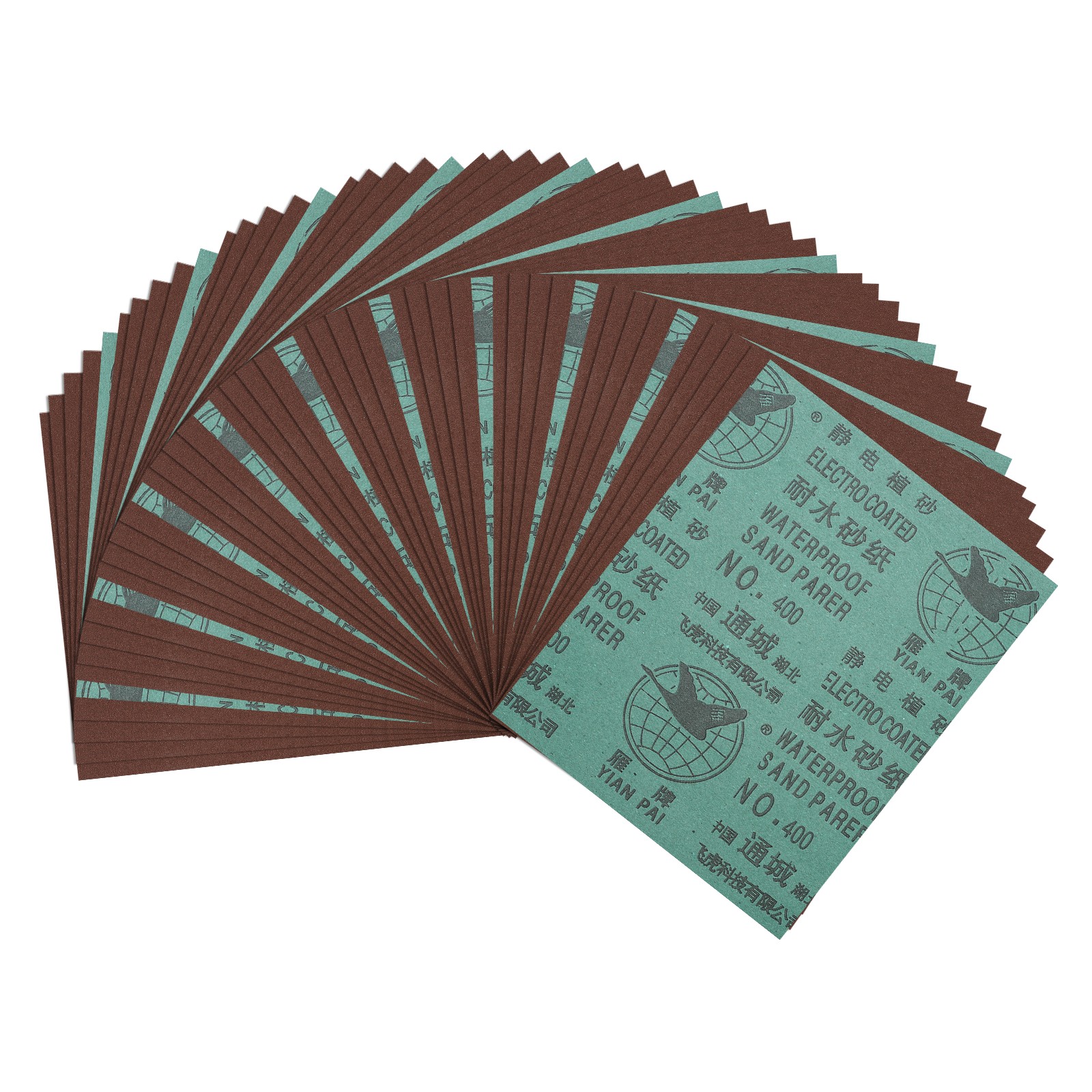 50pcs Sand Papers - [9 x 11 Inch x 400 Grits] Alumina Sandpaper Sheets Red
